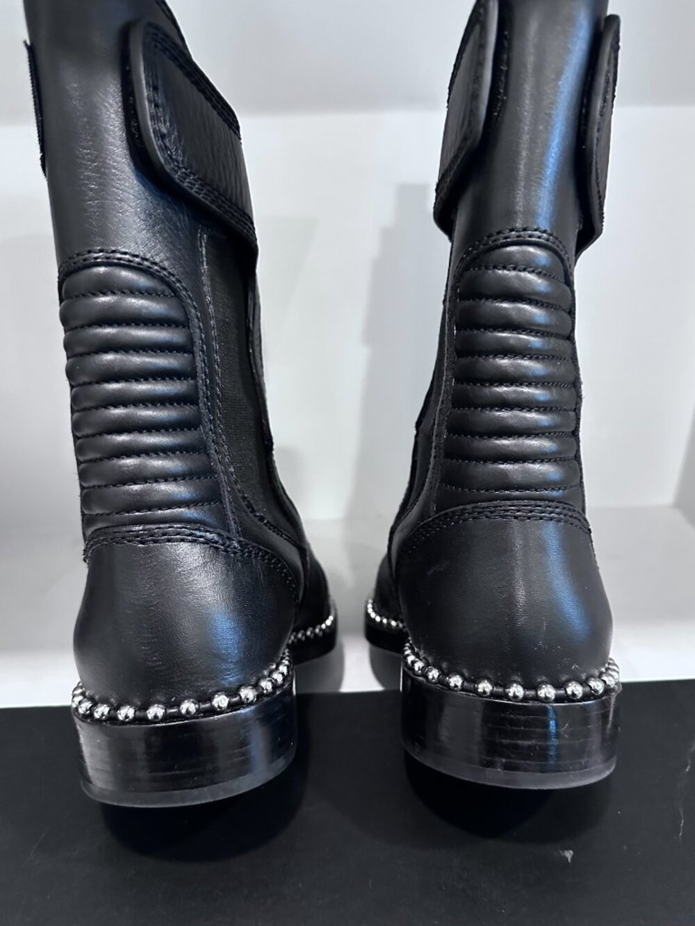Brand New in Box Alexander Wang Black Leather Boots, Size 38 - Picture 11 of 14